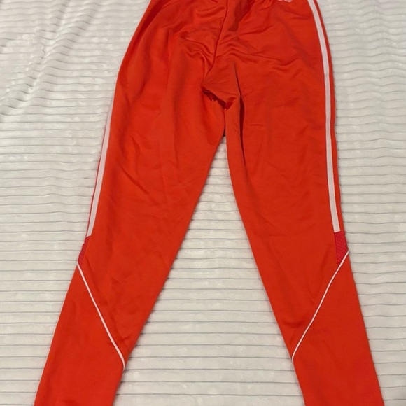 Adidas Mens Orange Joggers with White Stripes - Picture 6 of 6